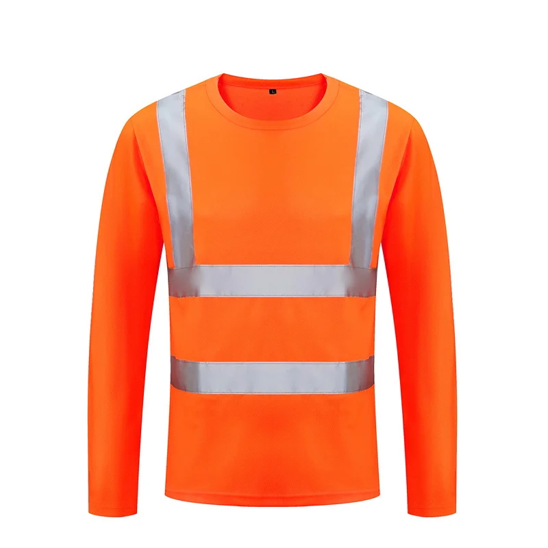 company staff work wear road construction long sleeve reflective fluorescence green orange hi vis shirts