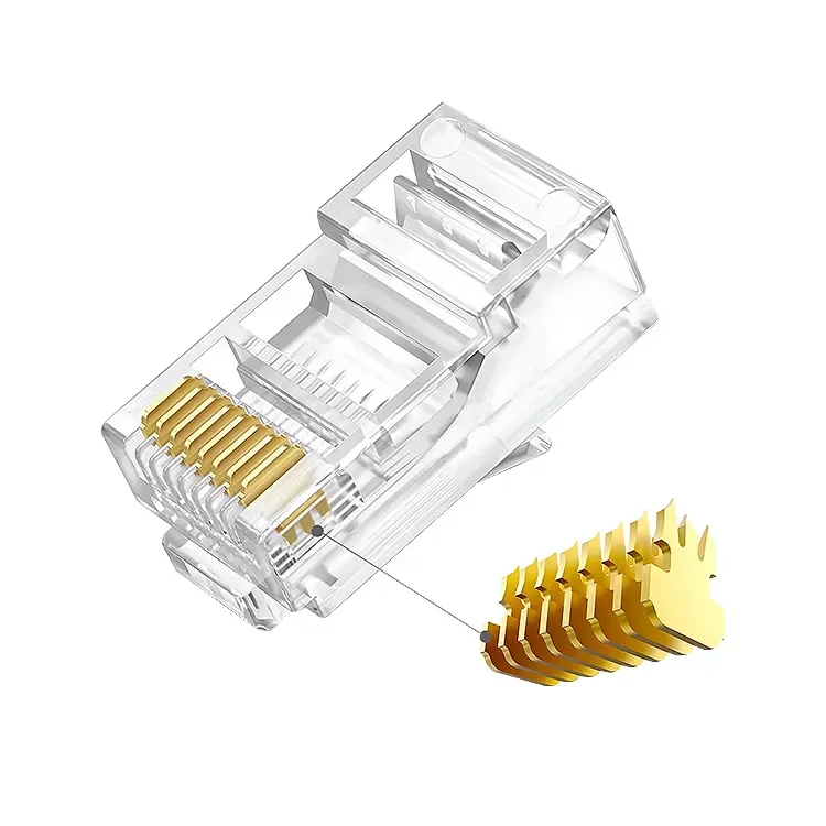 Ethernet cable rg45 clamp wire cable conector RJ 45 cat 6 sftp utp plug pass through Pass through RJ45 connector CAT6
