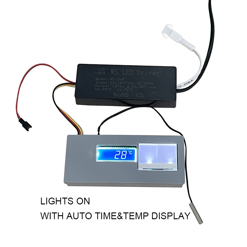 Smart Time Temperature Sensor With Very Small Lcd Digital Display Screen Sensor Mirror Touch Hot Sale Products 2022