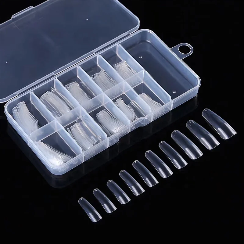 Professional Fashionable High-Quality Boxed 100 Long Ballet False Nail Sets With Full Coverage