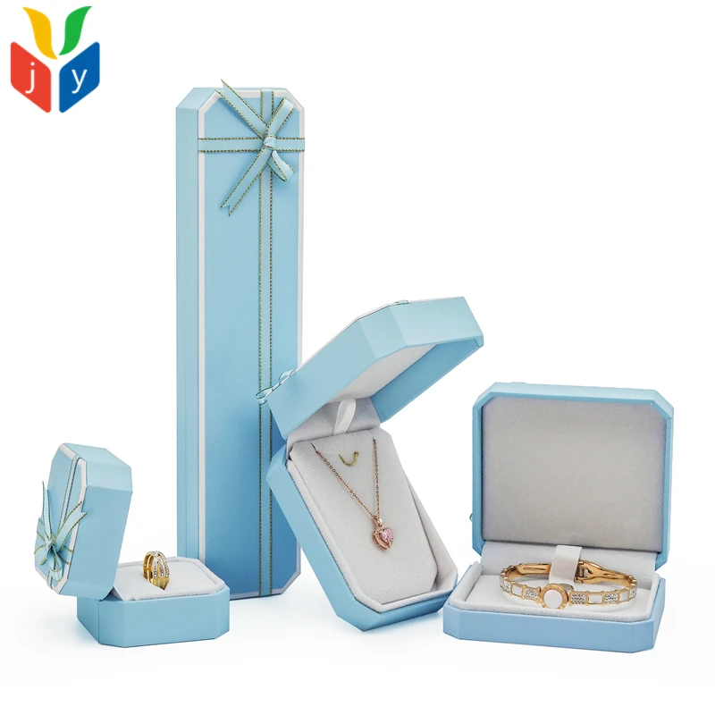 custom fashion Bow ribbon Tactile paper pendant gift jewelry box ring bracelet box packaging