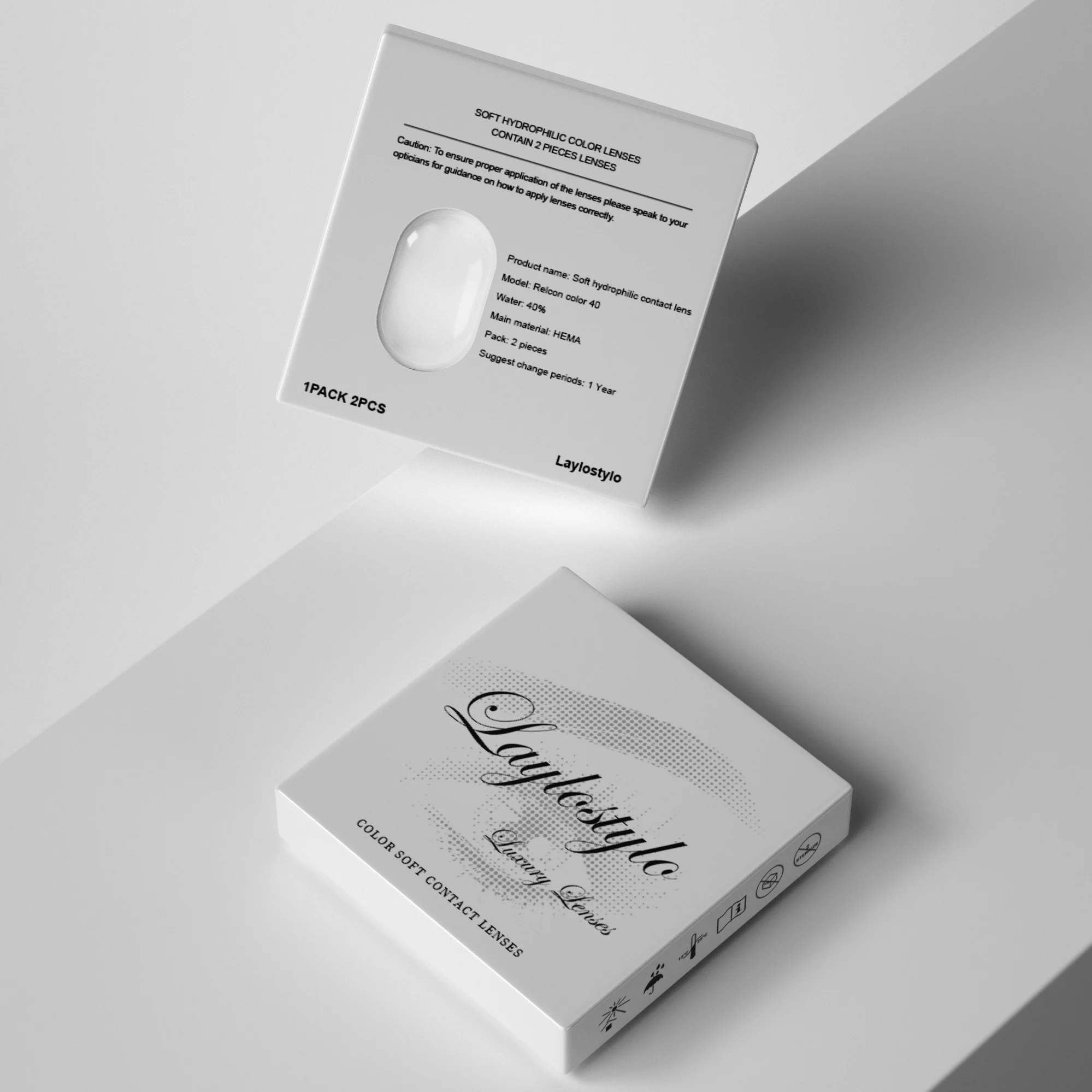 transparent contact lens customizable paper box packaging labels lenses packaging for Contact Lenses