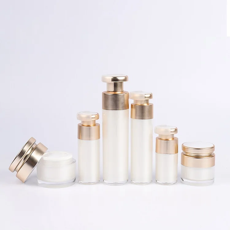 Simple high-grade fillable acrylic cream and lotion pump bottle suitable for travel cosmetic containers