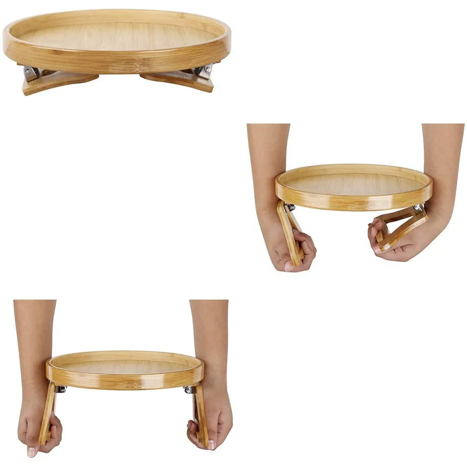 
2021 New Arrivals Modern Side Tables Natural Bamboo Sofa organizer Armrest Clip-On Tray 