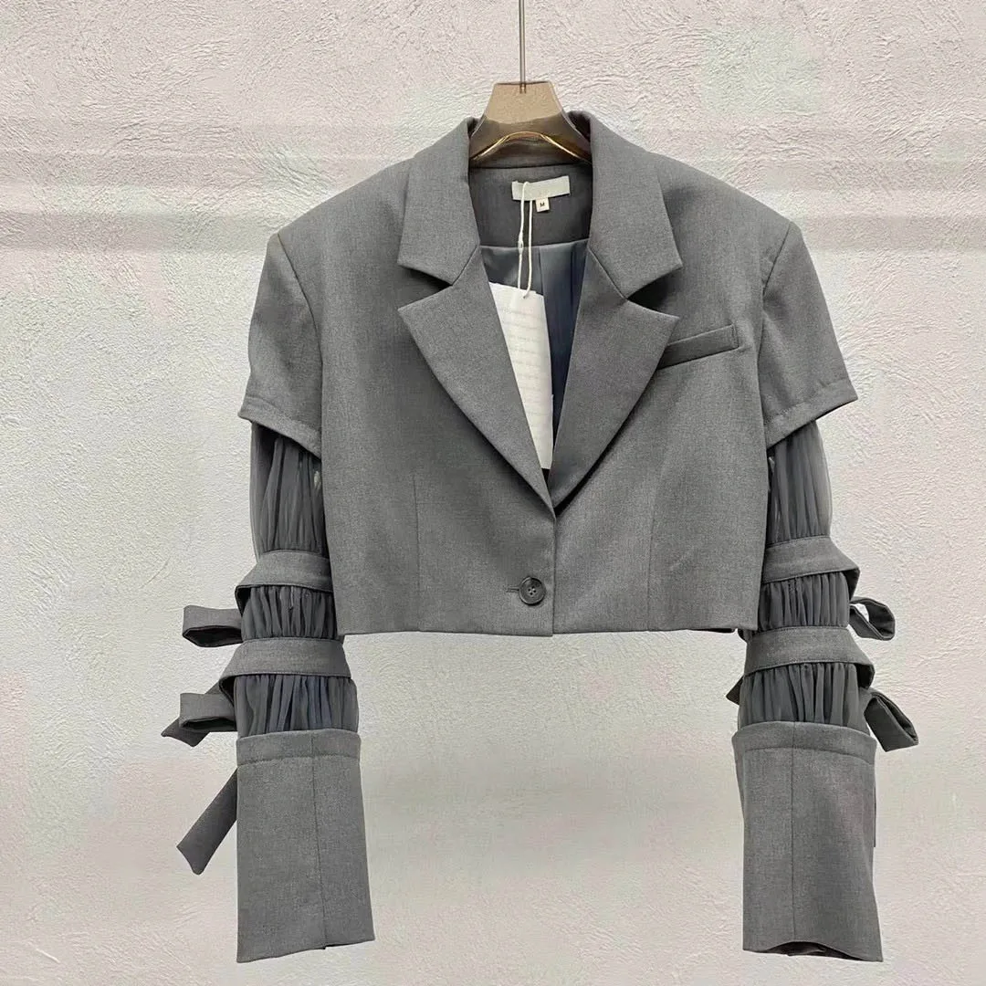 TNFS Women Suits Skirts And Tops Single Button  Blazer skirt set Coat High Waist Loose Casual Skirts Two Piece Sets Spring 2023