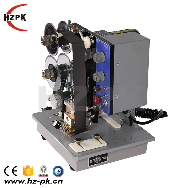 HZPK HP-241B Semi Automatic Cardboard Bag Hot Stamping Foil Cheap Plastic Bag Date Ribon Code Coding Printing Machine