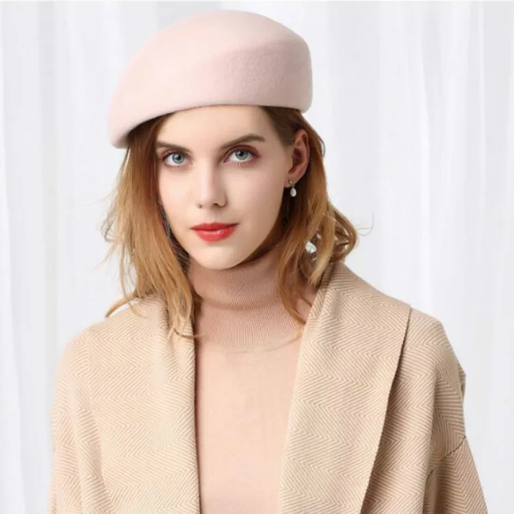 Lady Formal Felt Hat Cashmere Hat Adult Fashion Wool Fedoras Cap Female Winter Joker Warm Students Party Cap