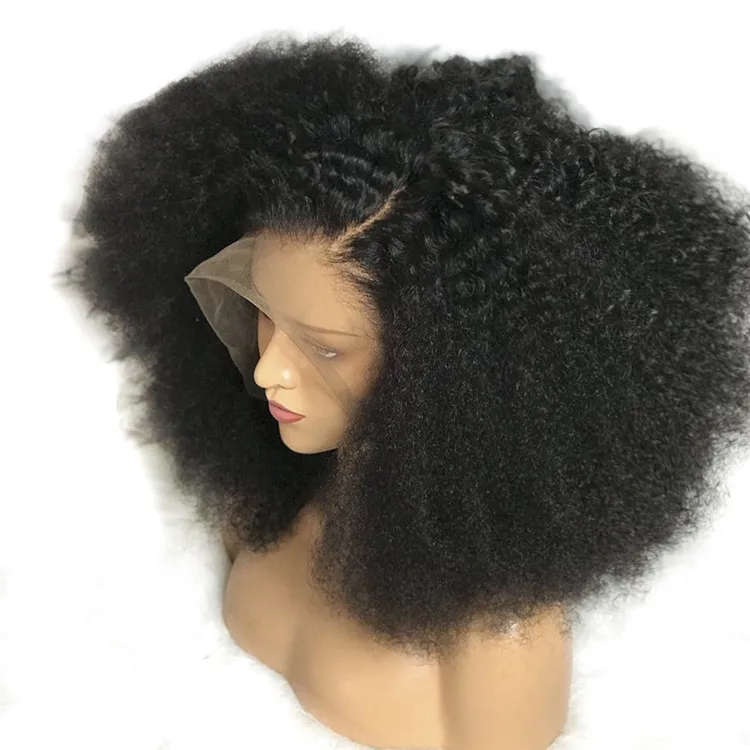 
merry hair afro kinky curly human hair lace front wigs natural virgin kinky curly transparent hd lace front wig with baby hair 