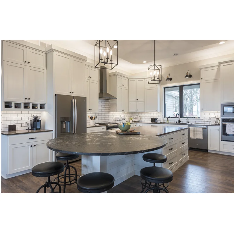 American Home cheap white solid wooden kitchen cabinet prices