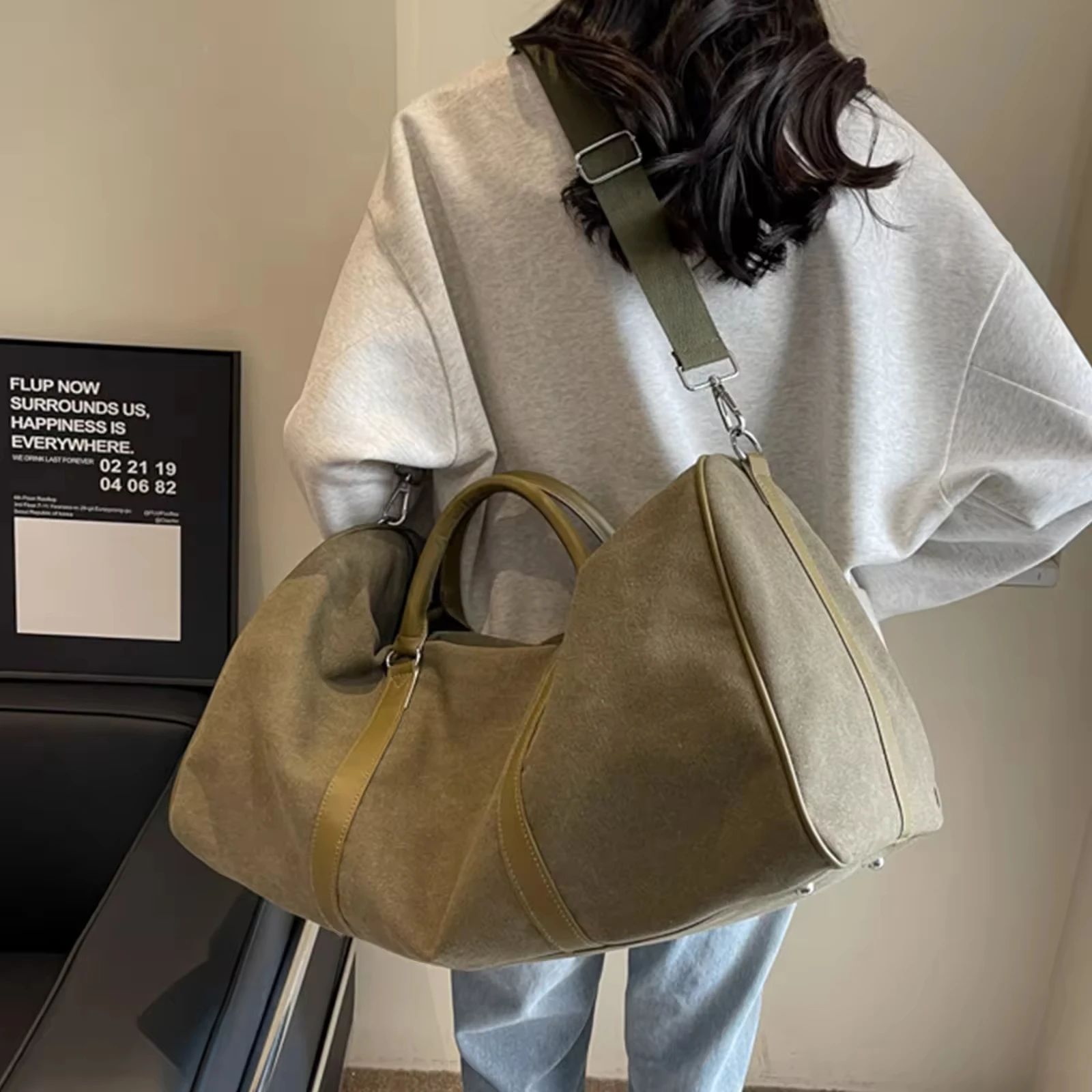 Foldable Waterproof Canvas Hanging Cloth Shoes Compartment Sports Tote Bag Weekend Travel Gym Duffel Bags Garment Bag for Men