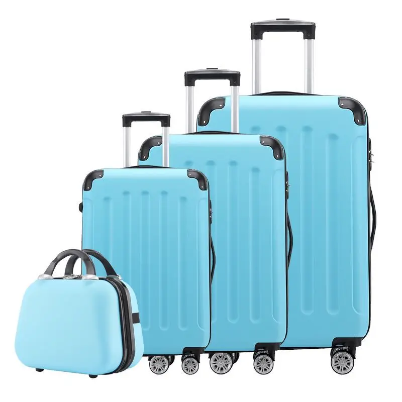 Wholesale new hardside luggage valise de voyage 4 pcs suit case bags trolley travel ABS suitcase