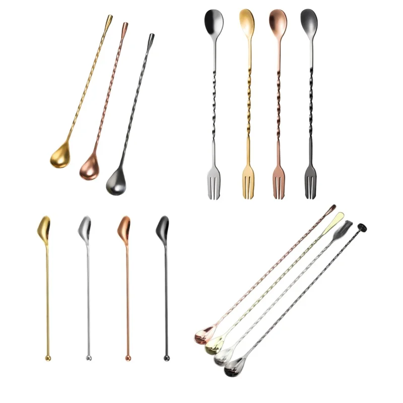 Stainless steel bar spoon 27/30/33/40/50cm Swizzle Stick Mixing Stirrer for bar cocktail making