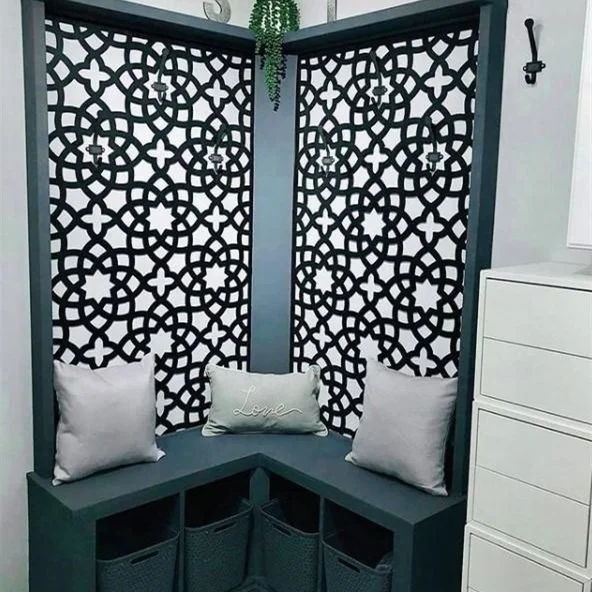 Indoor Room Decoration Laser Cut Wood Plastic Screen Carving Privacy Screen