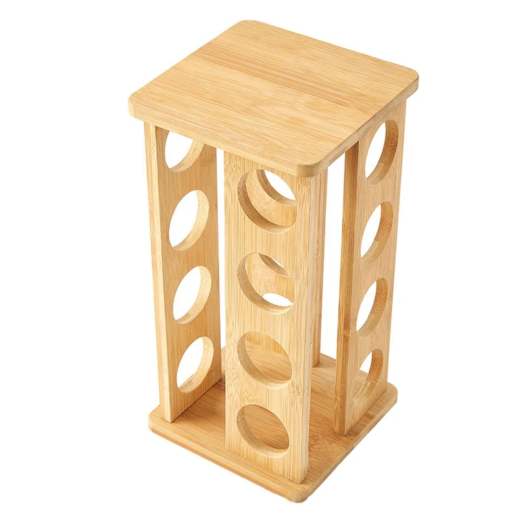 Spice rack bamboo spice rack rotates Organizer for convenience Kitchenware