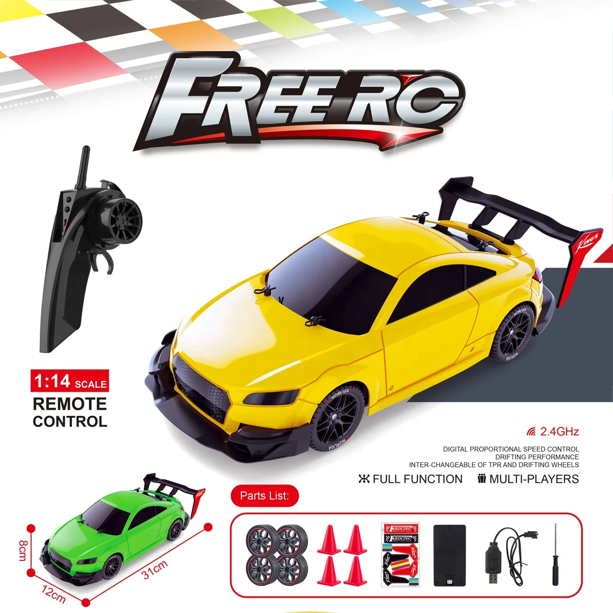 Upgrade Drift Rc Sport Racing Car High Speed Vehicle 1/14 Outdoor for Adult  4WD RTR Competitive remote control Brand Model 20km