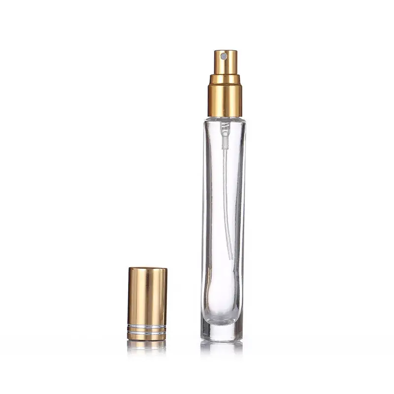 10ml Cylinder Clear Airless Pump Glass Spray Bottle For Cosmetic Packaging Fine Mist Sprayer Glass Perfume Bottle