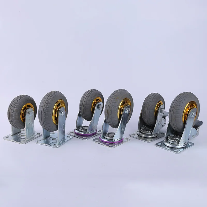 4/5/6/8 inch Solid Rubber caster Trolley Rubber Scaffold Caster Wheels Industrial casters
