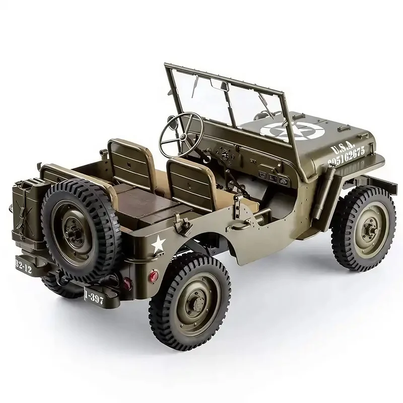 Детализированный предварительно раскрашенный FMS ROCHOBBY 1941 MB Scaler Willys JEEPS 2 4 ГГц 1/6-й масштаб светодиодный 4X4 RC военный грузовик 4WD Hobbyist подарок игрушка