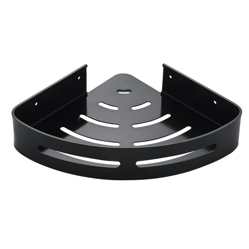 Metal Triangle Shape Space Aluminum Bathroom Black Corner Shower Shower Shelf Storage Organizer Rack