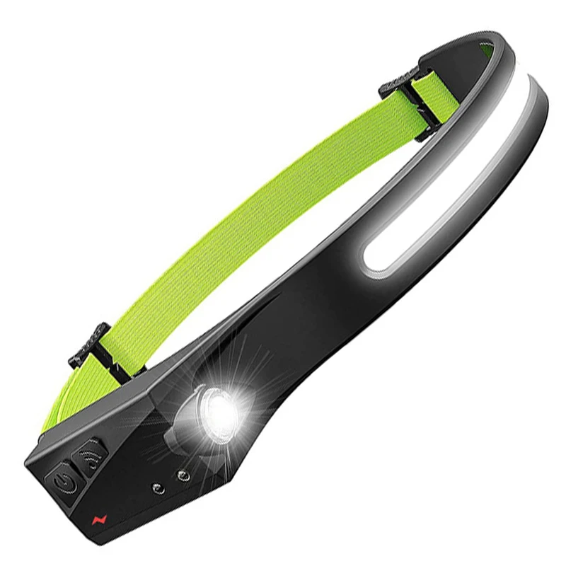 Низкая цена датчик движения портативная usb-перезаряжаемая XPE Led COB фара для пеший Туризм ночных пробежек верховой езды