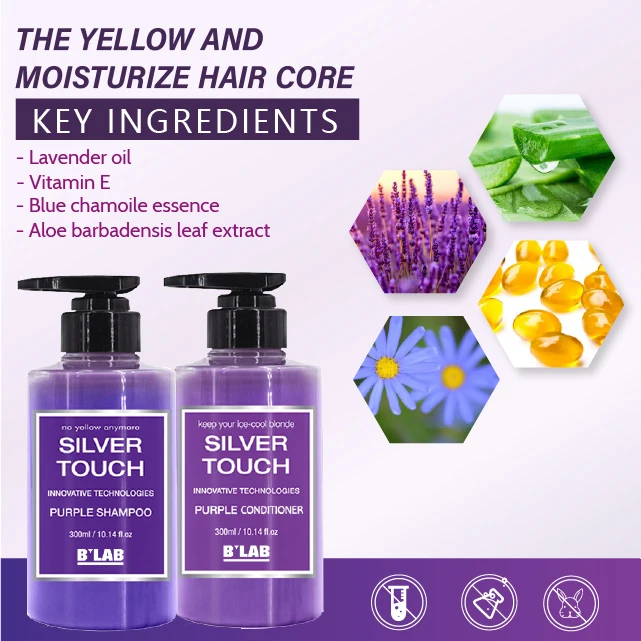 Free Sample Natural Organic purple shampoo no yellow silver shampoo blonde hair care