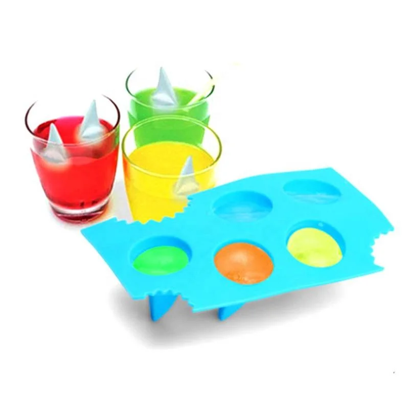 Mold Ice Cube Tray Tool Freeze Maker Silicone Diy Mould Shark Fin Chocolate Jello Mould Customized Opp Bag Package 15-17 Day