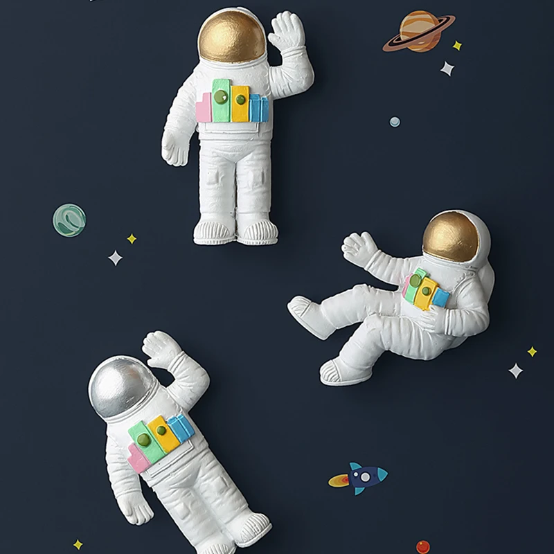 Creative Fruit Astronaut 3D Fridge Magnet Home Kitchen Resin Refrigerator Sticker Decors Home Decoration