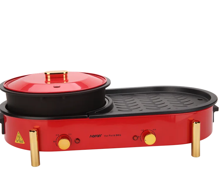 
Professional Indoor Korean hot Pot And Bbq Grill Barbeque 2 In 1 Electric Bbq Grill With Hotpot 