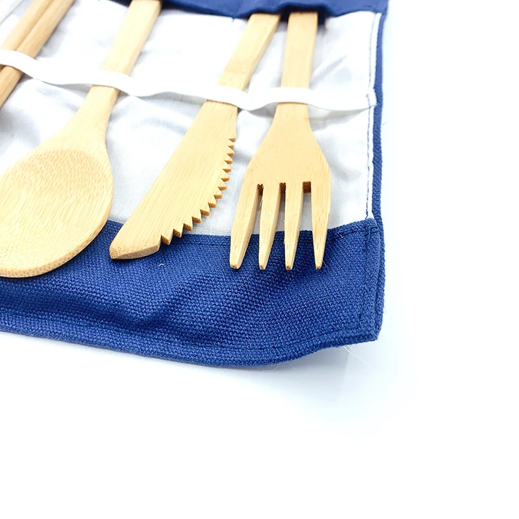 Wholesale  Bamboo Wood Knife Spoon Fork Cutlery utensil Set