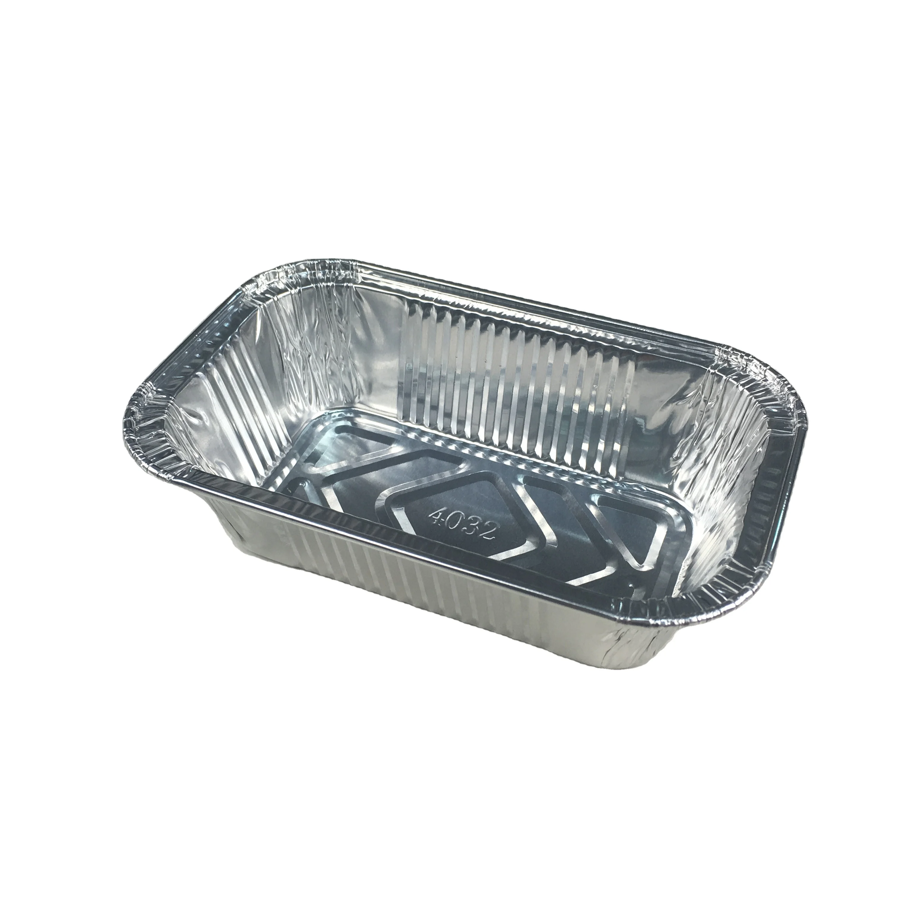 SGS recycle aluminum food packaging container 136*85*36mm 250ml disposable foil tray food takeout service foil container