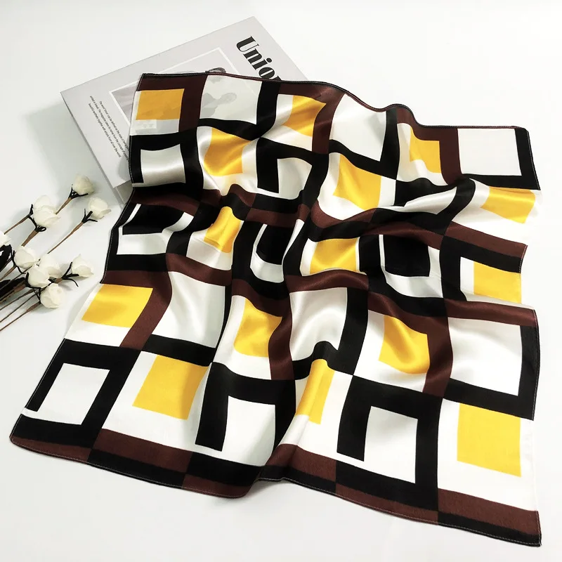 Designer 100% Pure Silk Square Scarves Custom Printing Silk Scarf For Hair
