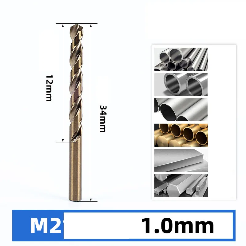 High-Speed Steel 1-13mm Drill Bit Set Titanium Coated HSS M2 Material 5mm Working Twists for Metal Drilling Tin Finish