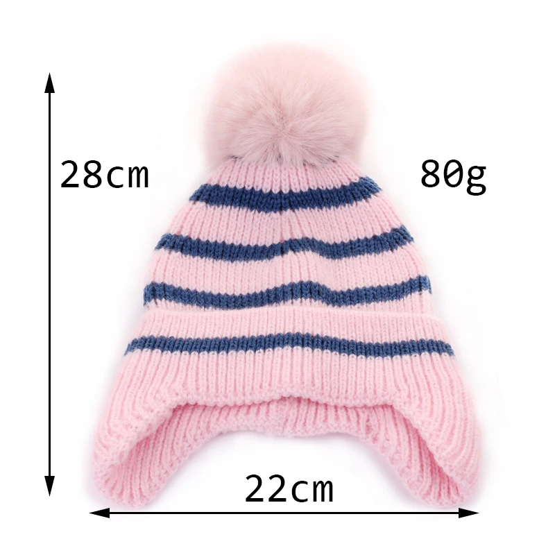 wholesale custom Kids Winter Hats for Newborn Boys Crochet Bonnet Toddler Girl Cap Children kids earflap beanies  Warmer Hat