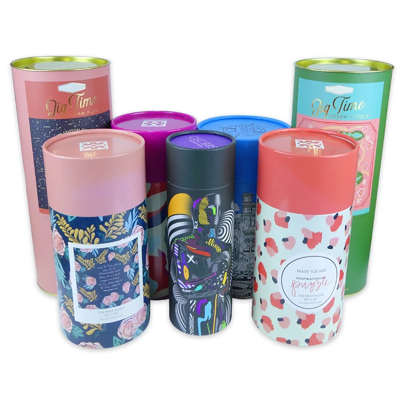 Private Label Craft Tubes Empty Foundation Gift Packaging T Shirt/honey/tea/poster Kraft Cylinder Packaging Box