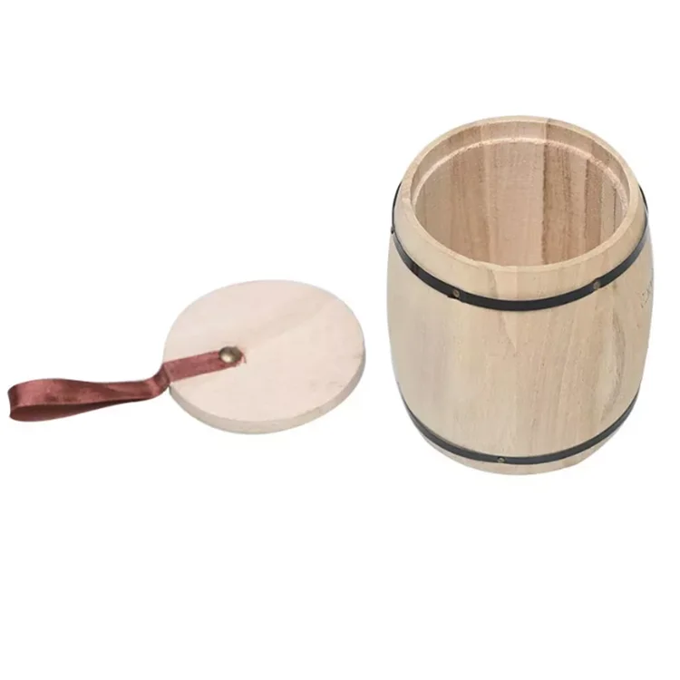 Rustic Handmade Primary Color Wood Food Storage Barrel Product
