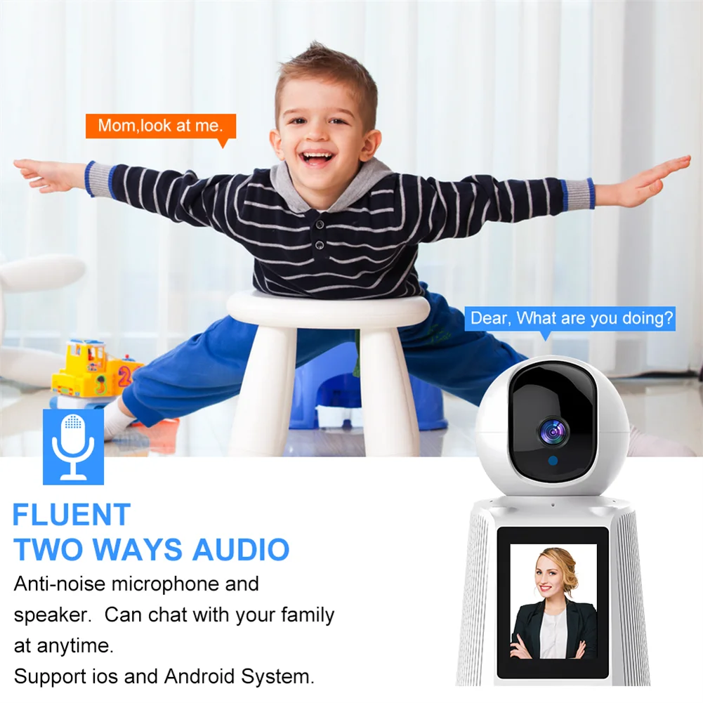 HD 2MP Smart Wifi Video Calling Home Cctv Security Camera baby monitor with camera and app two-way audio