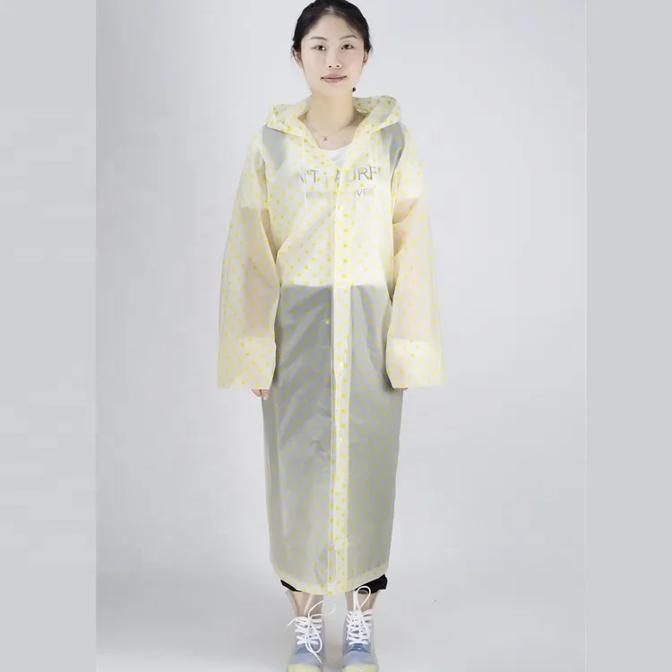 
fashionable rain wear overall with dot pattern one size fit all waterproof reusable and biodegradable 