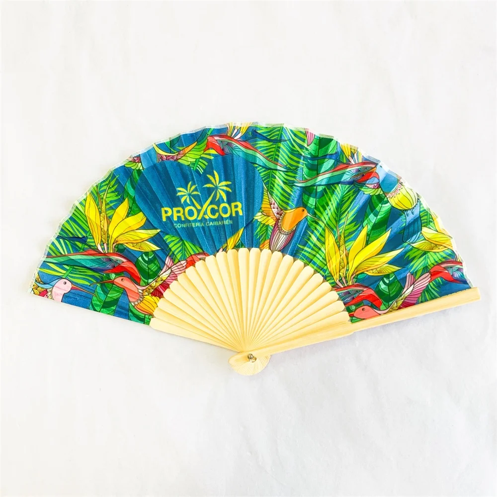 Изготовленный На Заказ Цветной бамбуковый ручной складной веер для подарка ручной работы