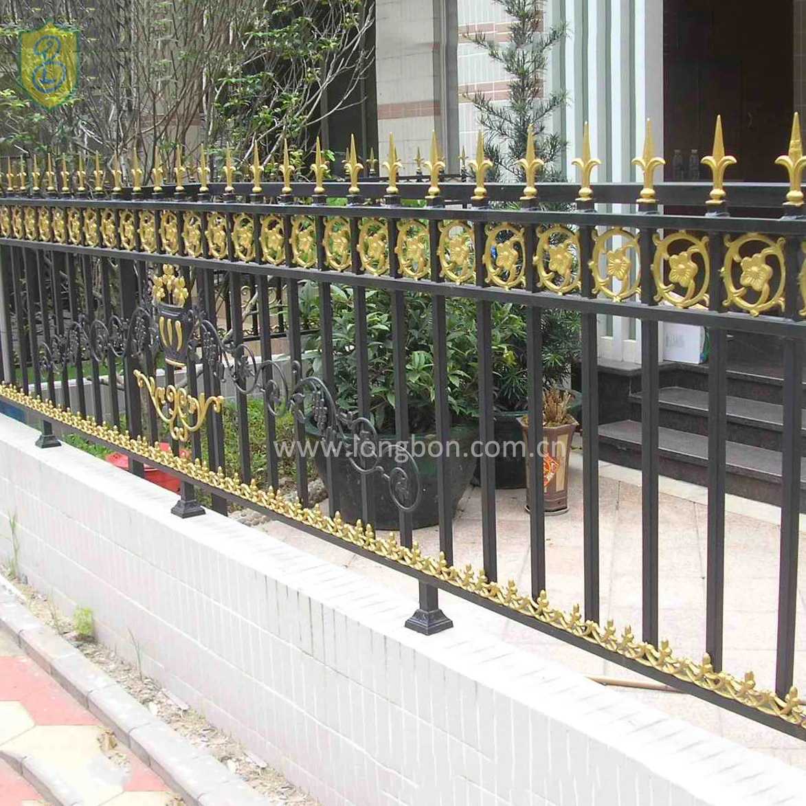 Наружные входные кованые железные большие ворота садовый забор ограждение решетки и аксессуары низкоуглеродистая сталь металл вилла