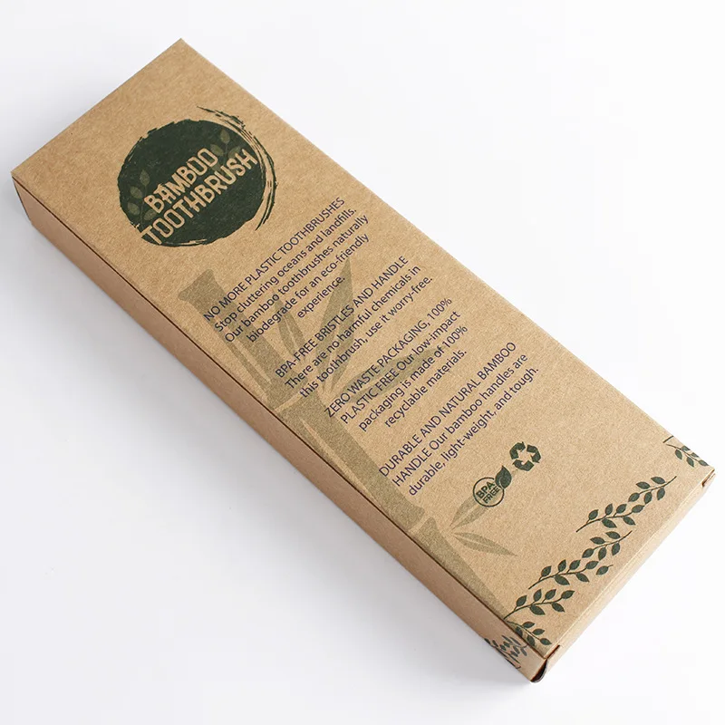 Factory Eco-Friendly Travel portable natural bamboo toothbrush 100% Biodegradable Bamboo Bristle Toothbrush Carbon