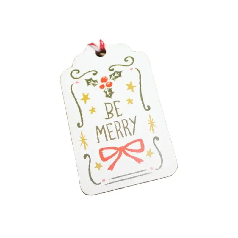 Paper Tags With String DIY Craft Party Supplies Favor New Year Christmas Decoration Hanging Ornaments Home Decor Navidad