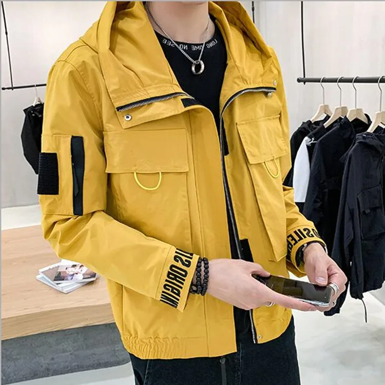 
Casual Printed Cargo Pocket Functional Jacket Custom 100% Polyester Hooded Tactical Jacket 