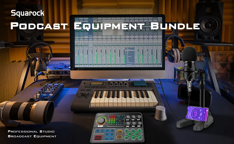 Portable Live Streaming Kit Audio Interface Mixer Console Support Multi-Channel Mixing