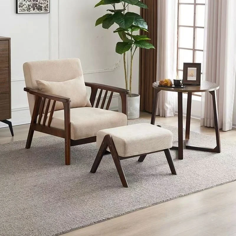 Wholesale solid wood armchair living room sofa chair leisure restaurant cafe chair and table set