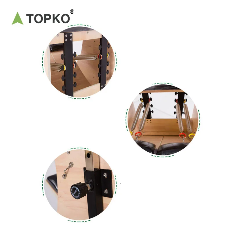 TOPKO деревянный стальной PU Pilates Reformer стул с ручками необходимое оборудование для пилатеса