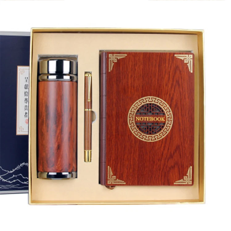 Chinese factory direct sale wooden calligraphy pen bamboo business gift set