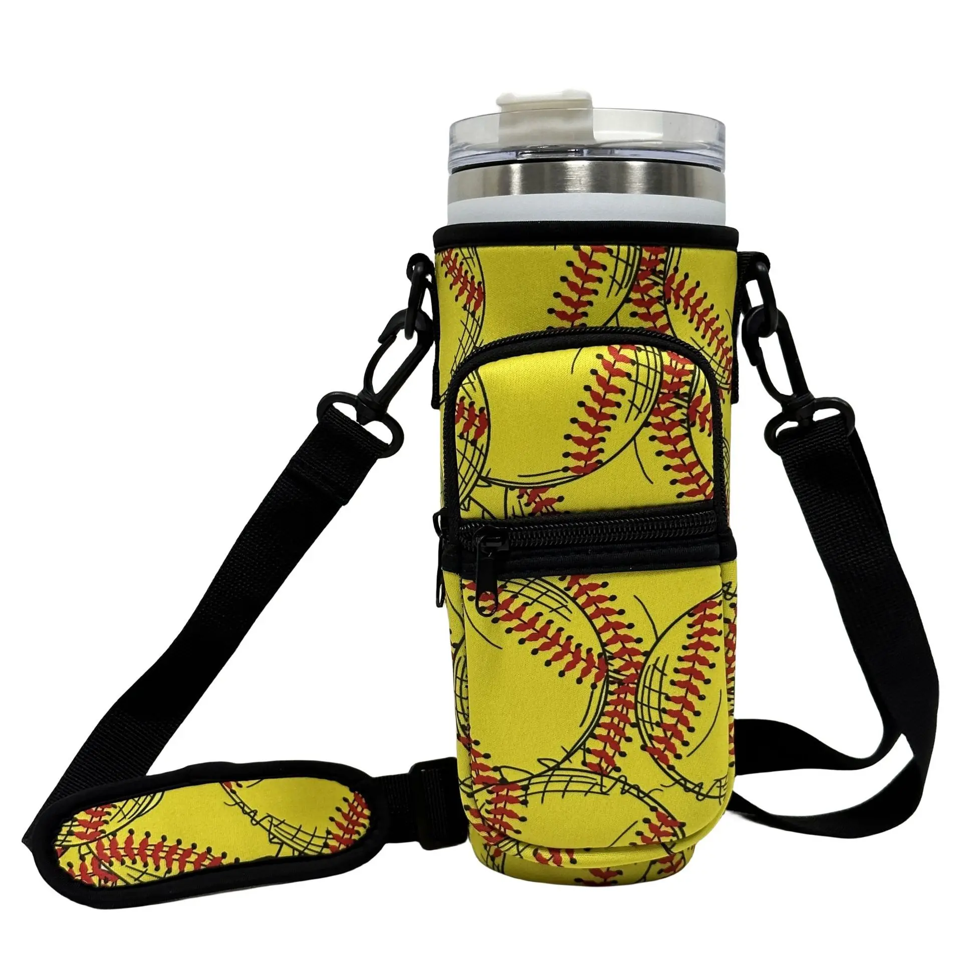 40 oz multi color   custom logo  Phone Pouch with Strap  Cup Bottle Sling Neoprene Water Bottle Holder Water Bottle Carrier Bag