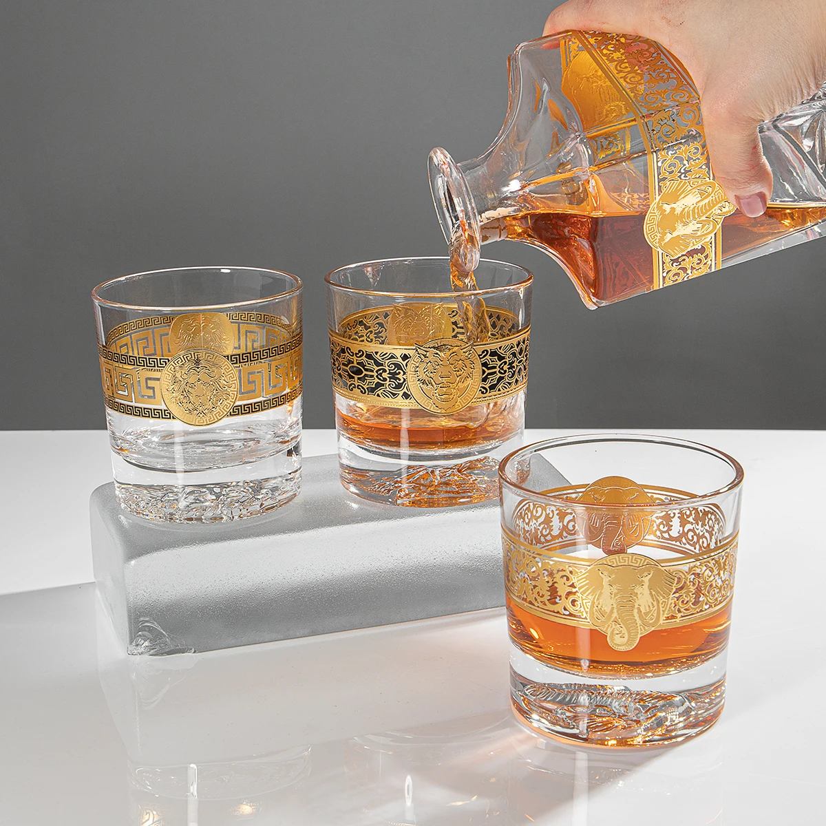 Стеклянная стеклянная пробка бессвинцовый бриллиантовый дизайн изготовление на заказ разумная цена Старомодное Стекло для виски