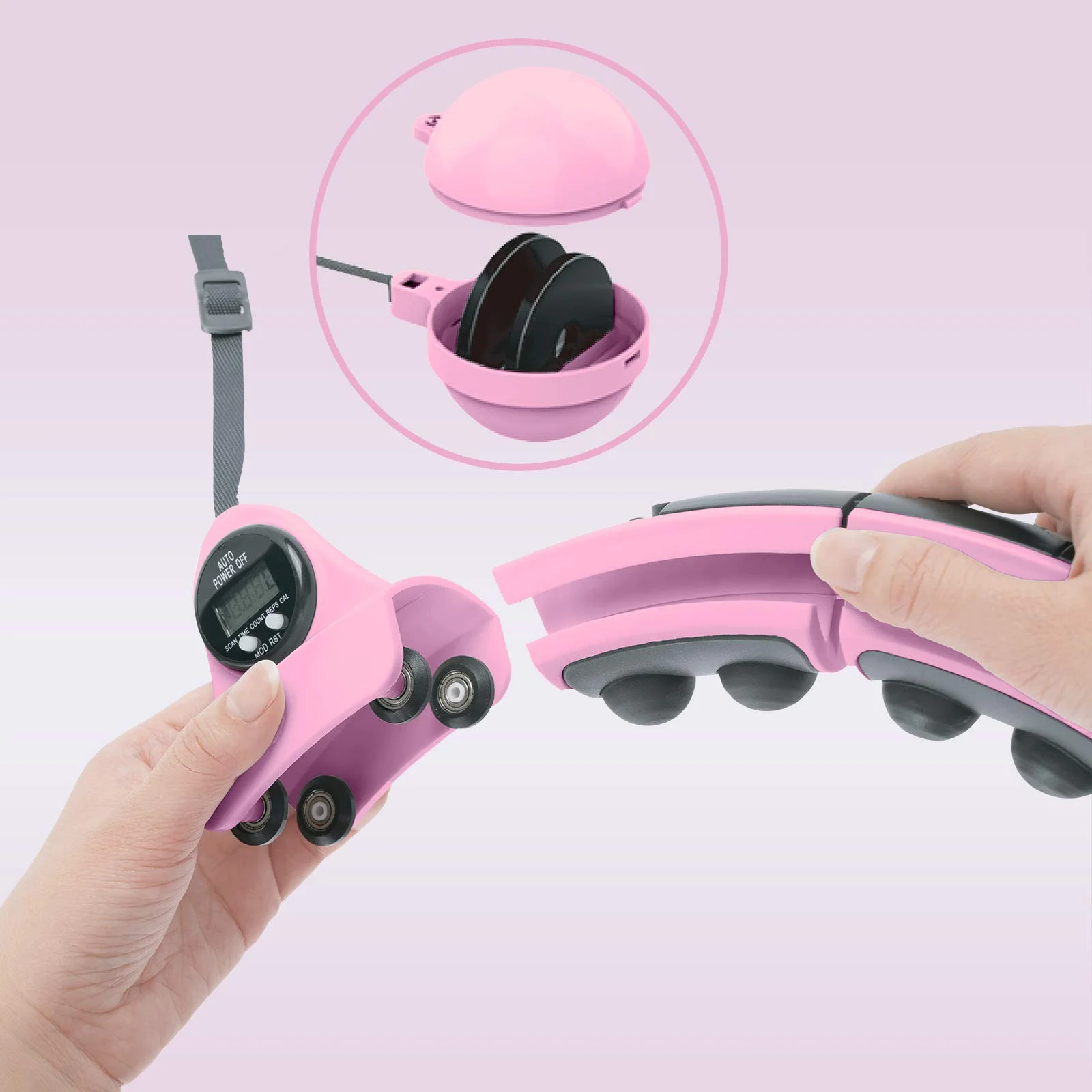 360 Degree Massage Weighted Hula Ring Hoop Gym Equipment With Digital Display Counter Hula Ring Hoops