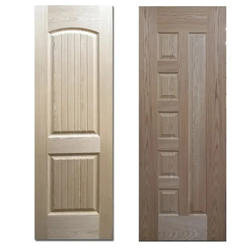 Factory Direct Sale Veneer Wooden Fancy Designs Interior MDF Plywood Door Oak Veneer Door Skin